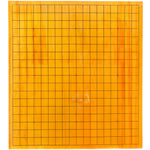 19x19 lacquered grid of an itame kaya goban (go board).
