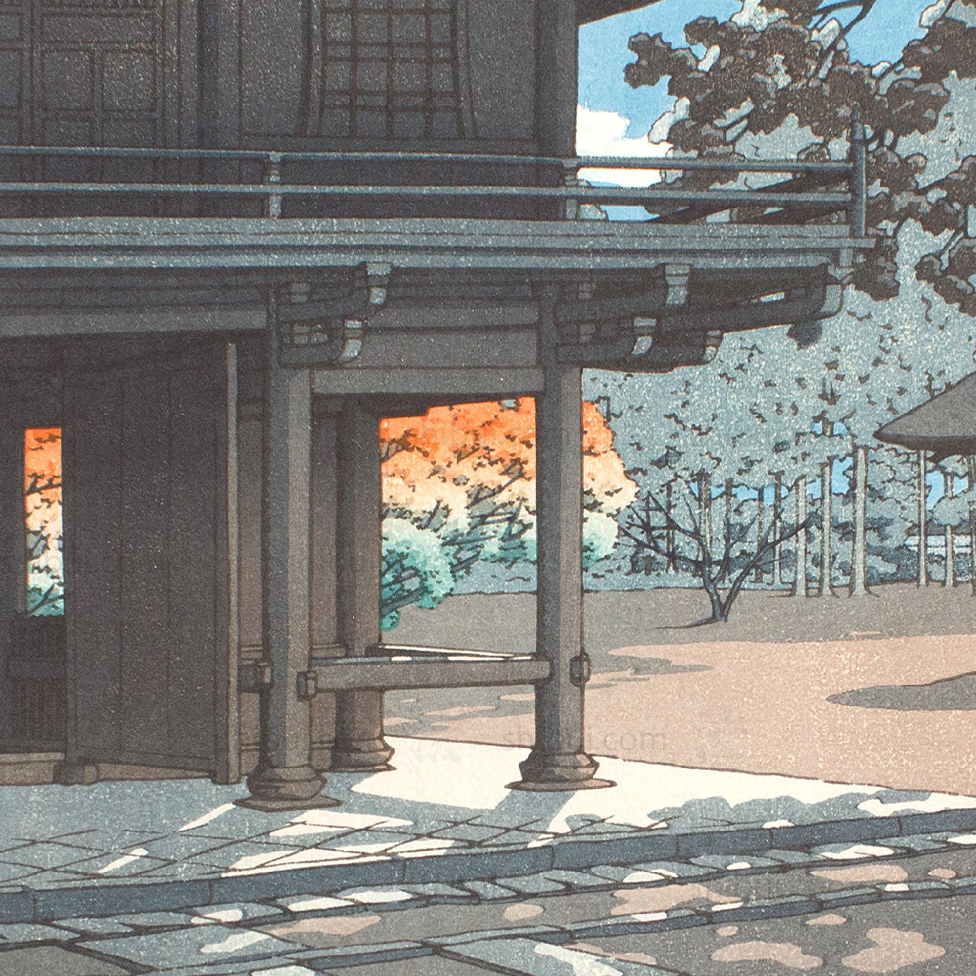 Kawase Hasui Temple 1952 Wood Block Print