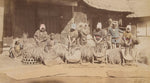 Hand-tinted Meiji Era Photograph | Rice Threshers | Japanese Antique Photography | Albumen Photography | Japanese Decor