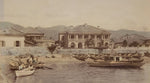 closeup of an albumen photograph of the "Bund of Kobe" Japanese photography
