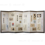 Japanese Antique Screen Panel Poetry Byobu