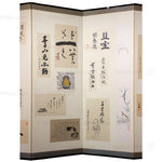 Japanese Antique Screen Panel Poetry Byobu