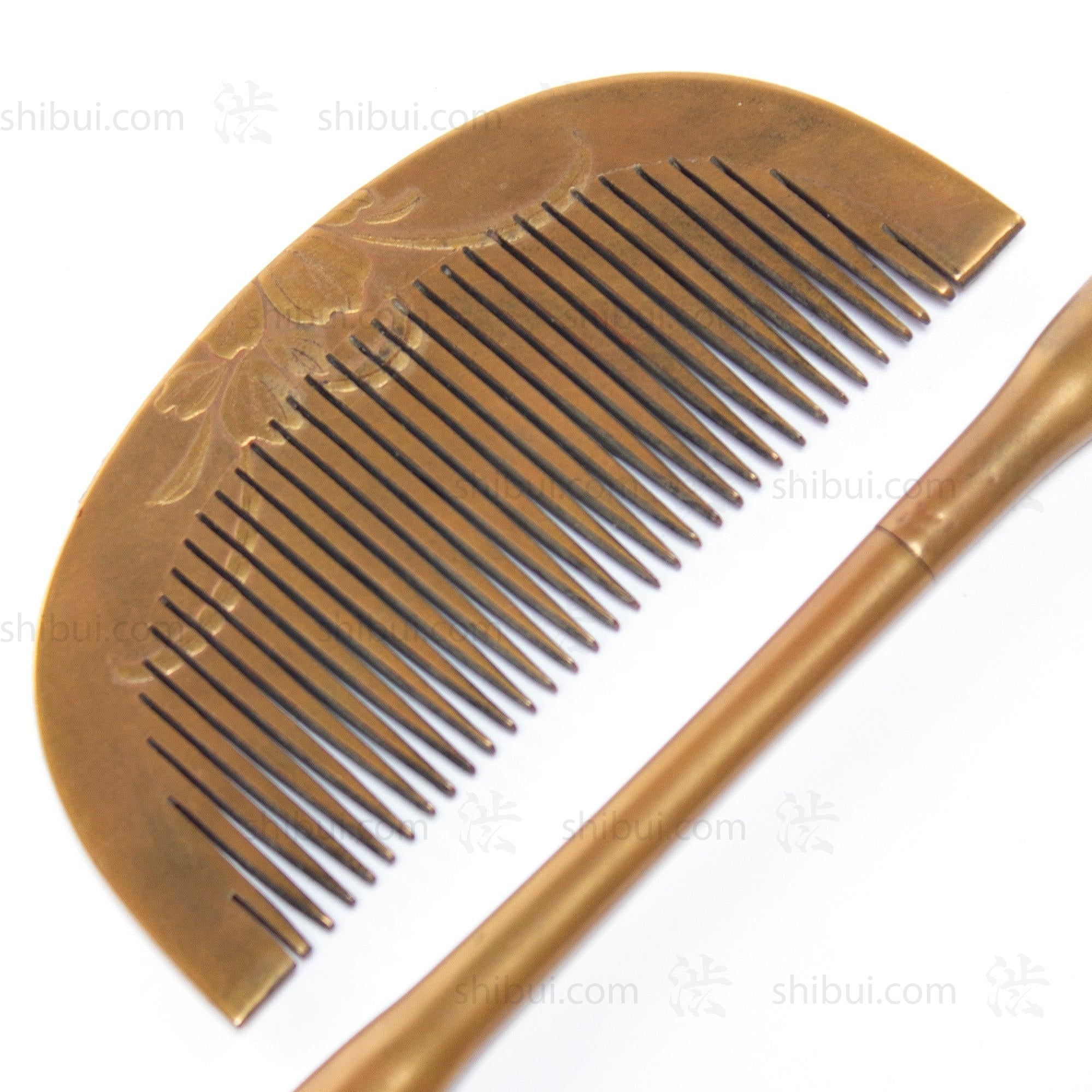 Antique Japanese Lacquered Kushi and Kogai Comb Set