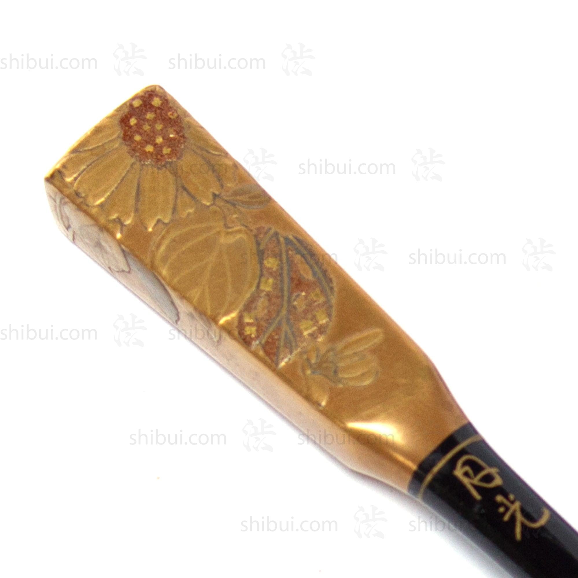 Antique Japanese Lacquered Kushi and Kogai Comb Set