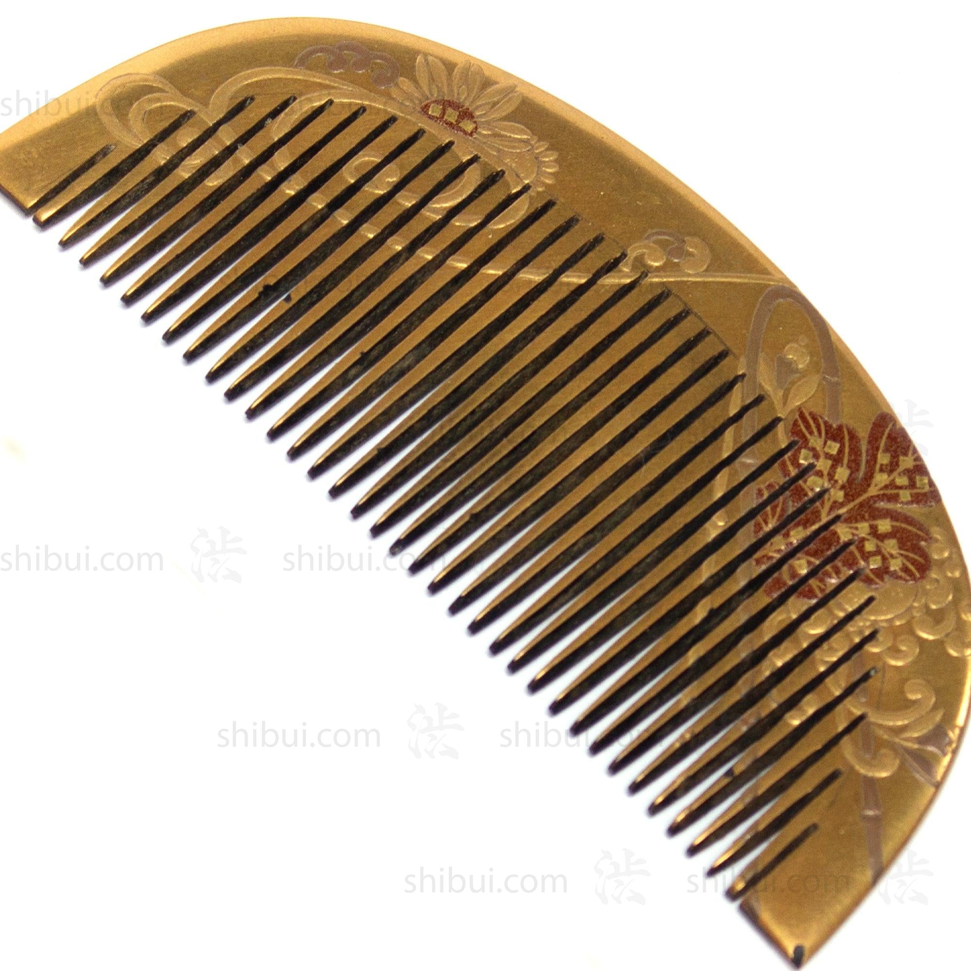 Antique Japanese Lacquered Kushi and Kogai Comb Set