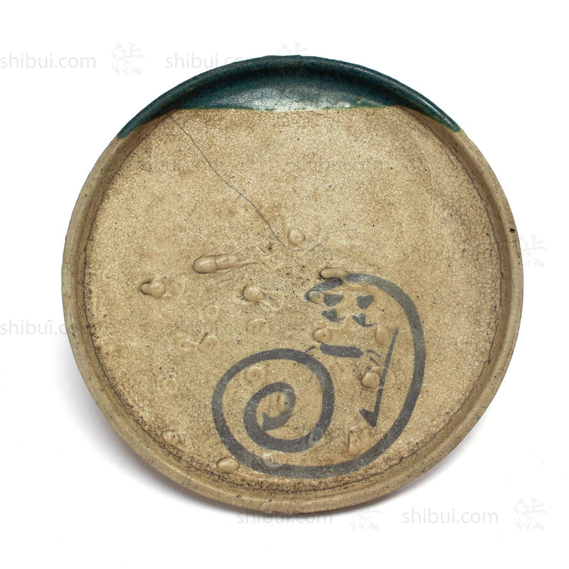 Vintage Ceramic Daruma Oil Plate from Mino