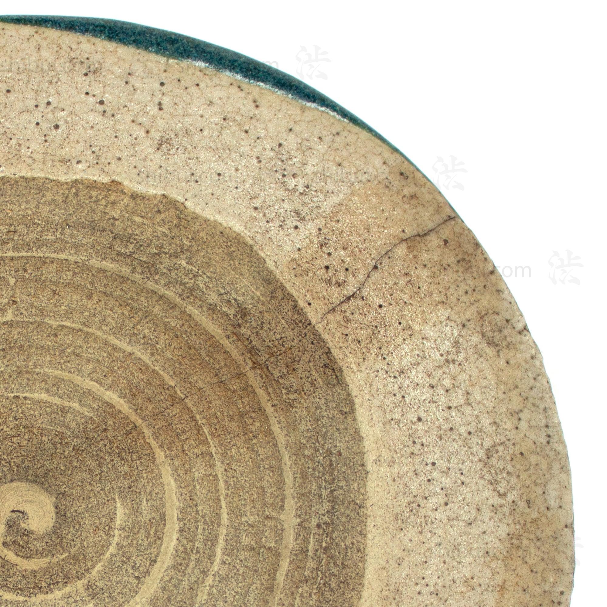 Vintage Ceramic Daruma Oil Plate from Mino