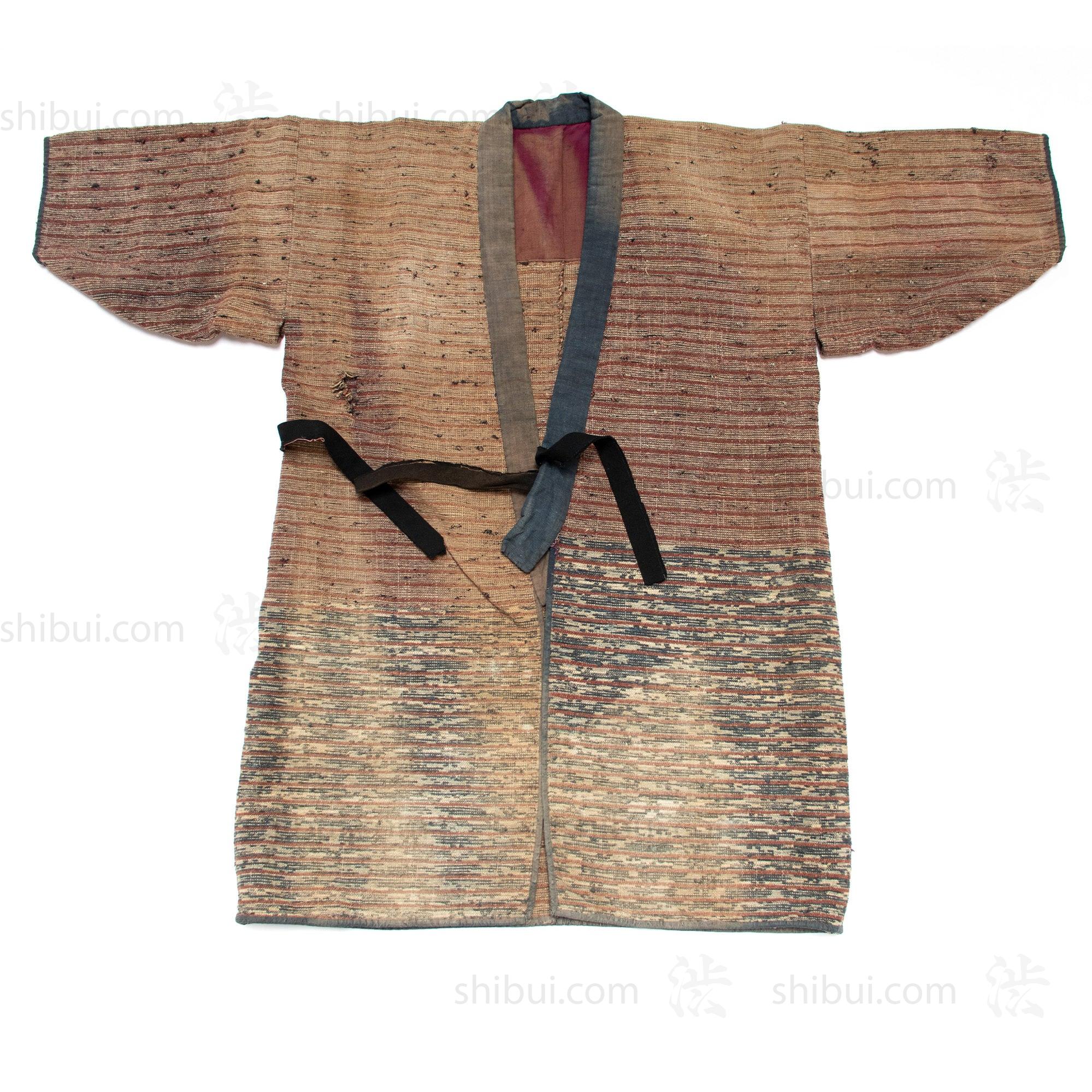 Worn and Sun-faded Vintage Japanese Sakiori Farmer's Jacket