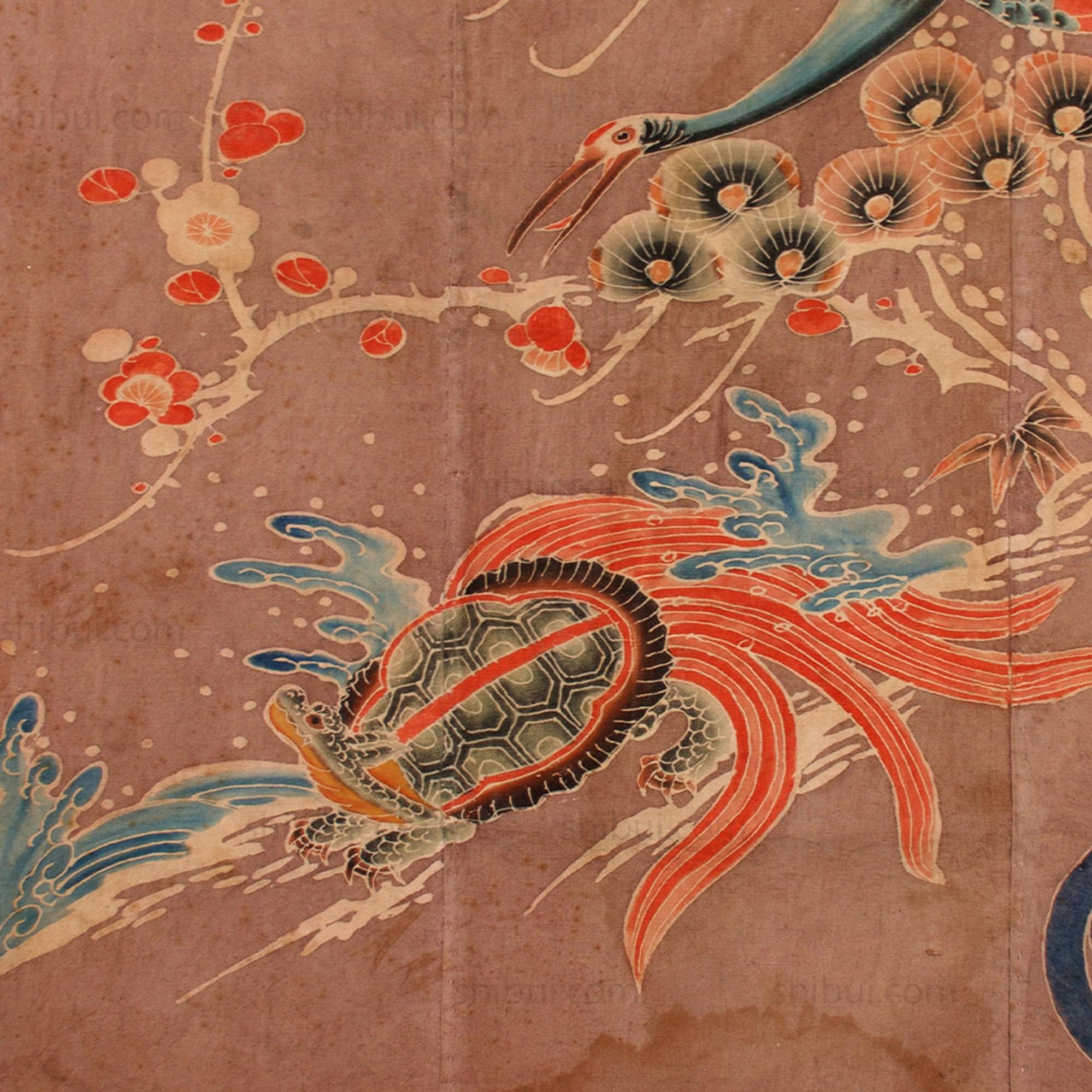 Tortoise and Crane Tsutsugaki Furoshiki