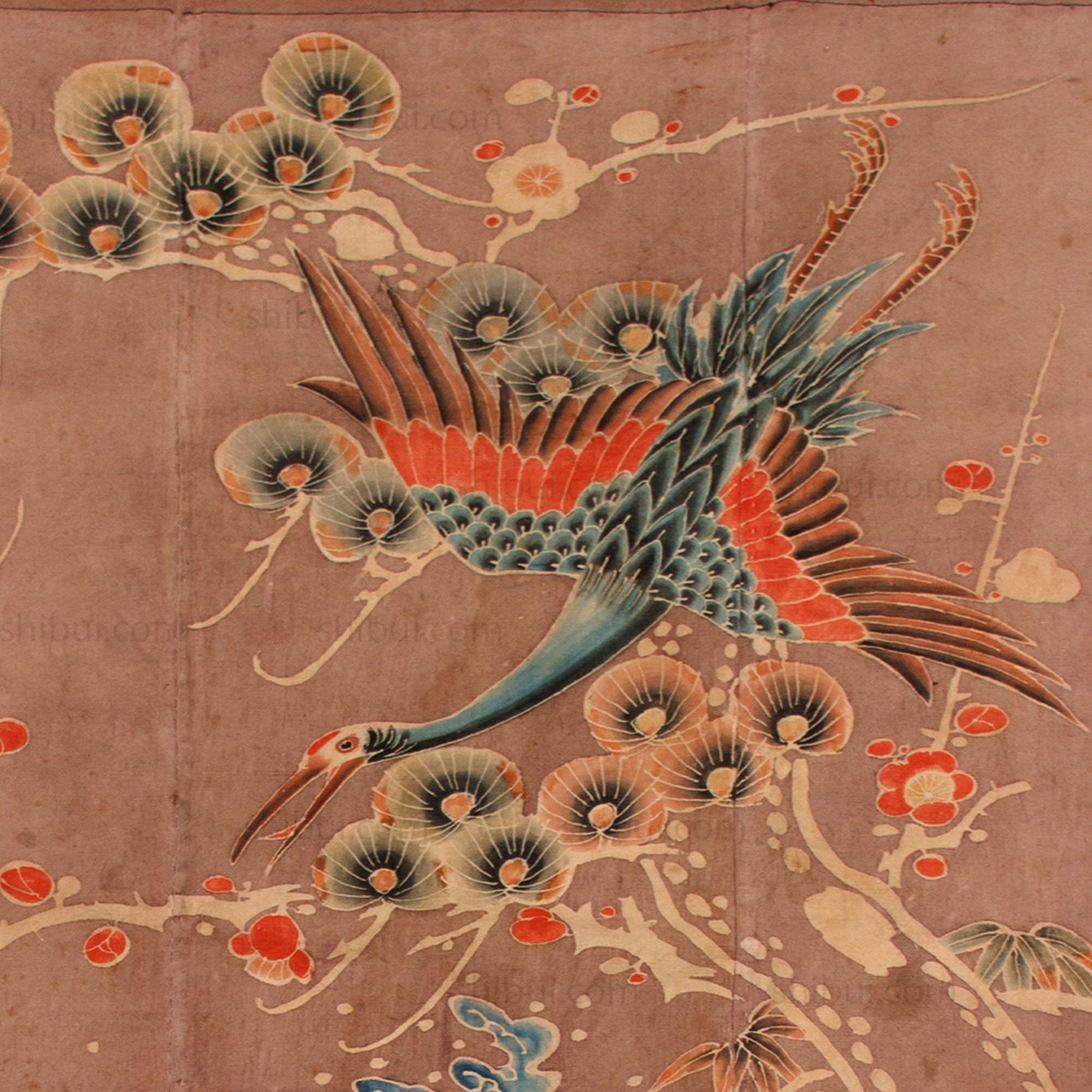 Tortoise and Crane Tsutsugaki Furoshiki