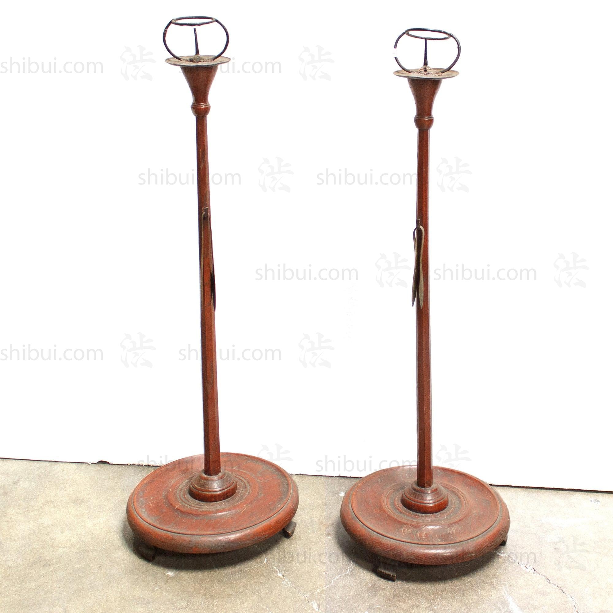 pair of shokudai japanese candlesticks