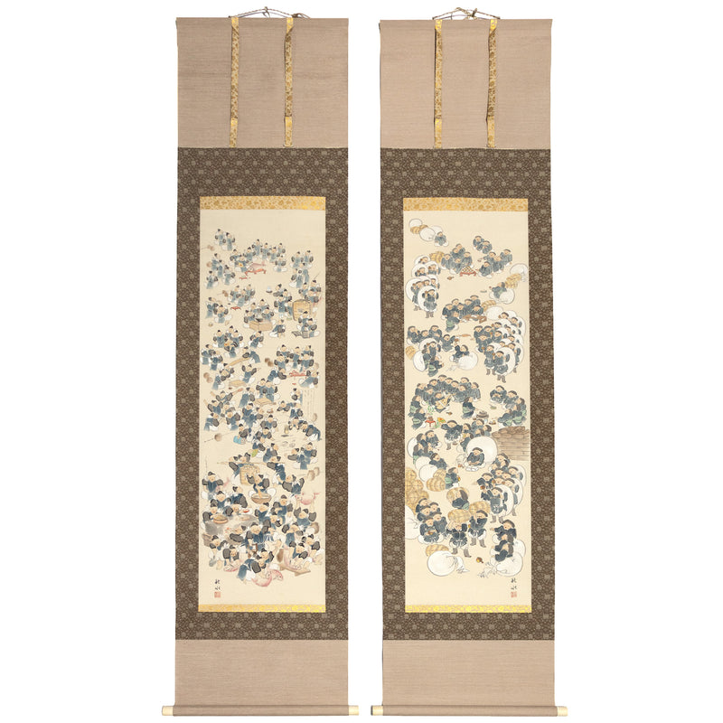 Pair of Scrolls Depicting Daikoku and Ebisu