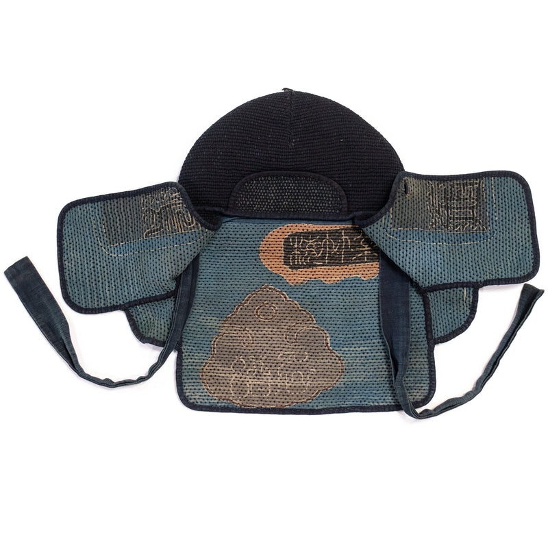 Shobo Boshi -19th Century Indigo and Sashiko Fireman's Hat