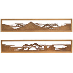 Fuji and Tokyo Bay Ranma | Transom Carving | Japanese Architectural Decor