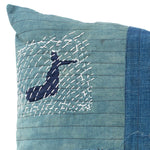 Vintage  Japanese Indigo Cotton Patchwork Pillow