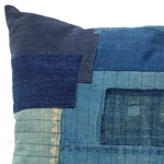 Vintage  Japanese Indigo Cotton Patchwork Pillow