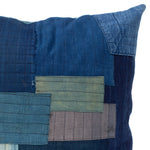 Vintage  Japanese Indigo Cotton Patchwork Pillow