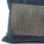 Vintage  Japanese Indigo Cotton Boro  Patchwork Pillow