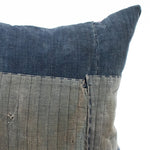Vintage  Japanese Indigo Cotton Boro  Patchwork Pillow