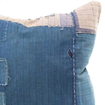 Vintage  Japanese Indigo Cotton Boro  Patchwork Pillow