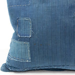 Vintage  Japanese Indigo Cotton Boro  Patchwork Pillow