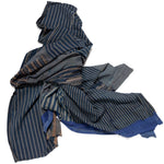 Shima Boro Sheet | Japanese Indigo Woven Stripe