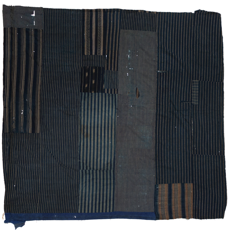 Shima Boro Sheet | Japanese Indigo Woven Stripe