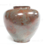 Blue and Red Vintage Bronze Vase with Tomobako Box