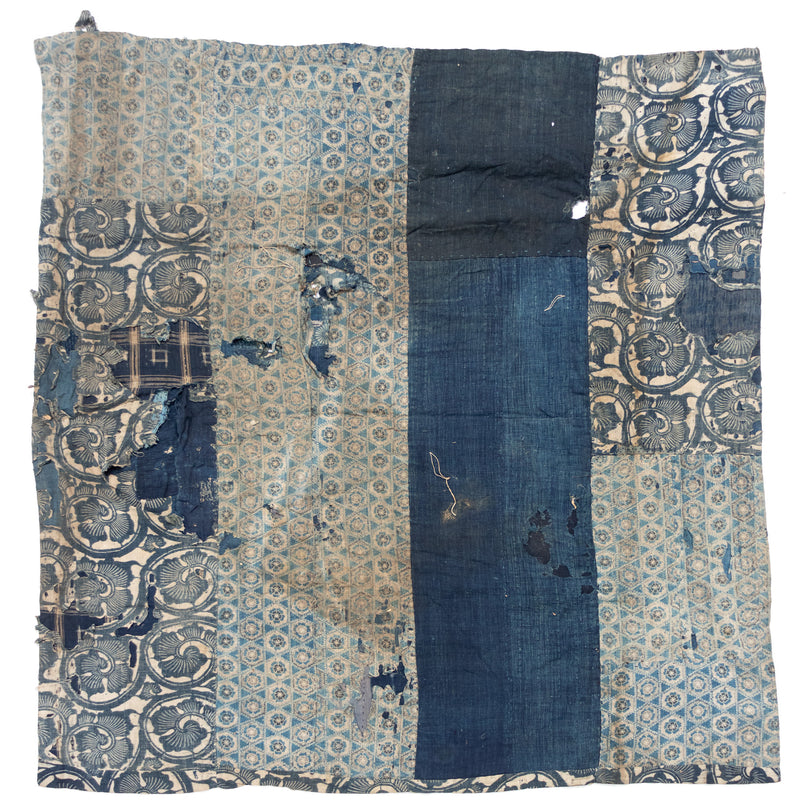 Katazome  Boro Multilayer Blanket  |  Japanese Indigo