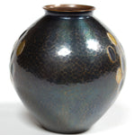 Antique Hammered Bronze Vase with Box