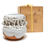 Hagi Mizusashi with Crawling Shino by Takamise Seiko | Water Jar for Tea Ceremony