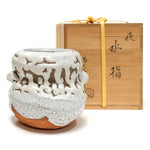 Hagi Mizusashi with Crawling Shino by Takamise Seiko | Water Jar for Tea Ceremony