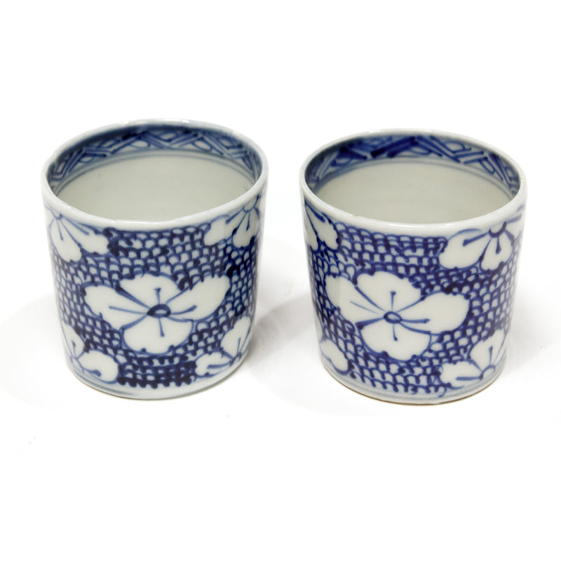 Arita Ware Soba Choko Pair - Japanese Blue and White