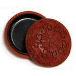 Carved Lacquer Kogo with Floral Motif  | Japanese Incense Storage Container