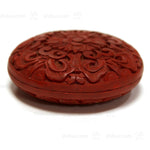 Carved Lacquer Kogo with Floral Motif  | Japanese Incense Storage Container