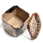 Kuro Oribe Koro Incense Burner