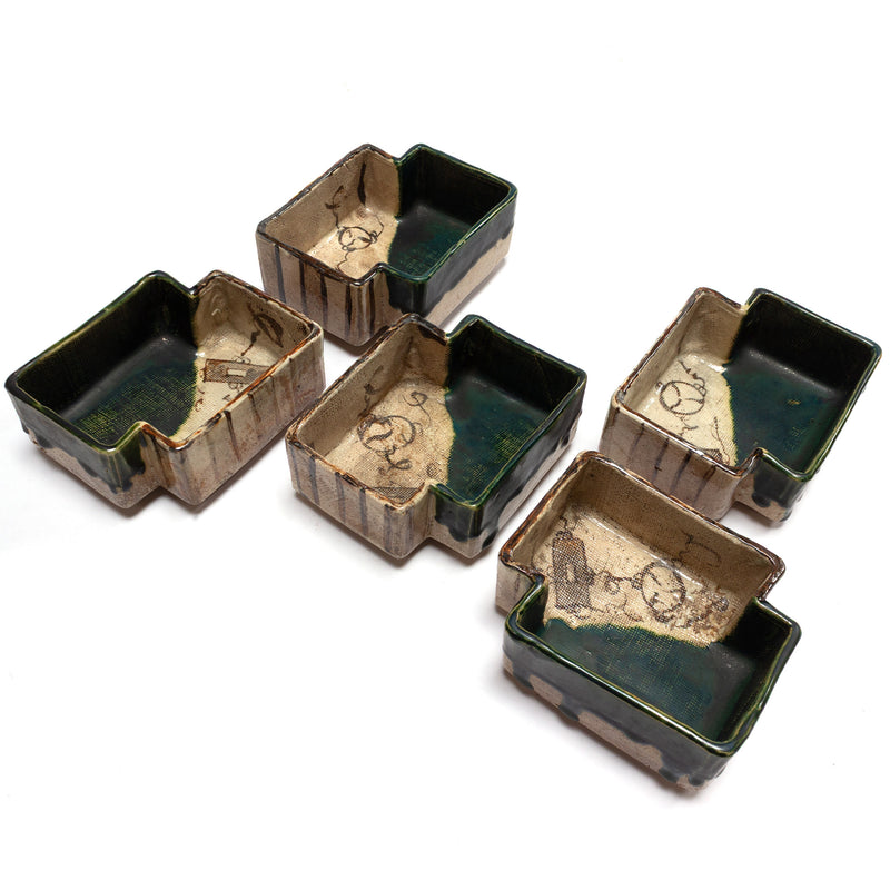 Multi-sided Oribe Dishes | Set of 5