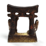 Small Inari Foxes at Gate |  Sacred Kitsune Clay Figure