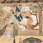 The Craftsmen's Life - Umbrella Makers | Antique Japanese Wood Block Print