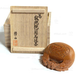 Carved Wood Buddhist Mokyugo Kogo  | Japanese Incense Storage Container