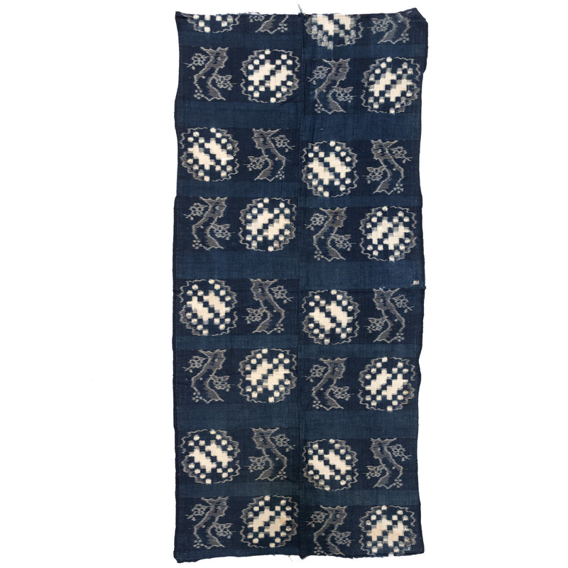 Japanese Indigo Egasuri Ikat Panels with Cherry Tree Motif