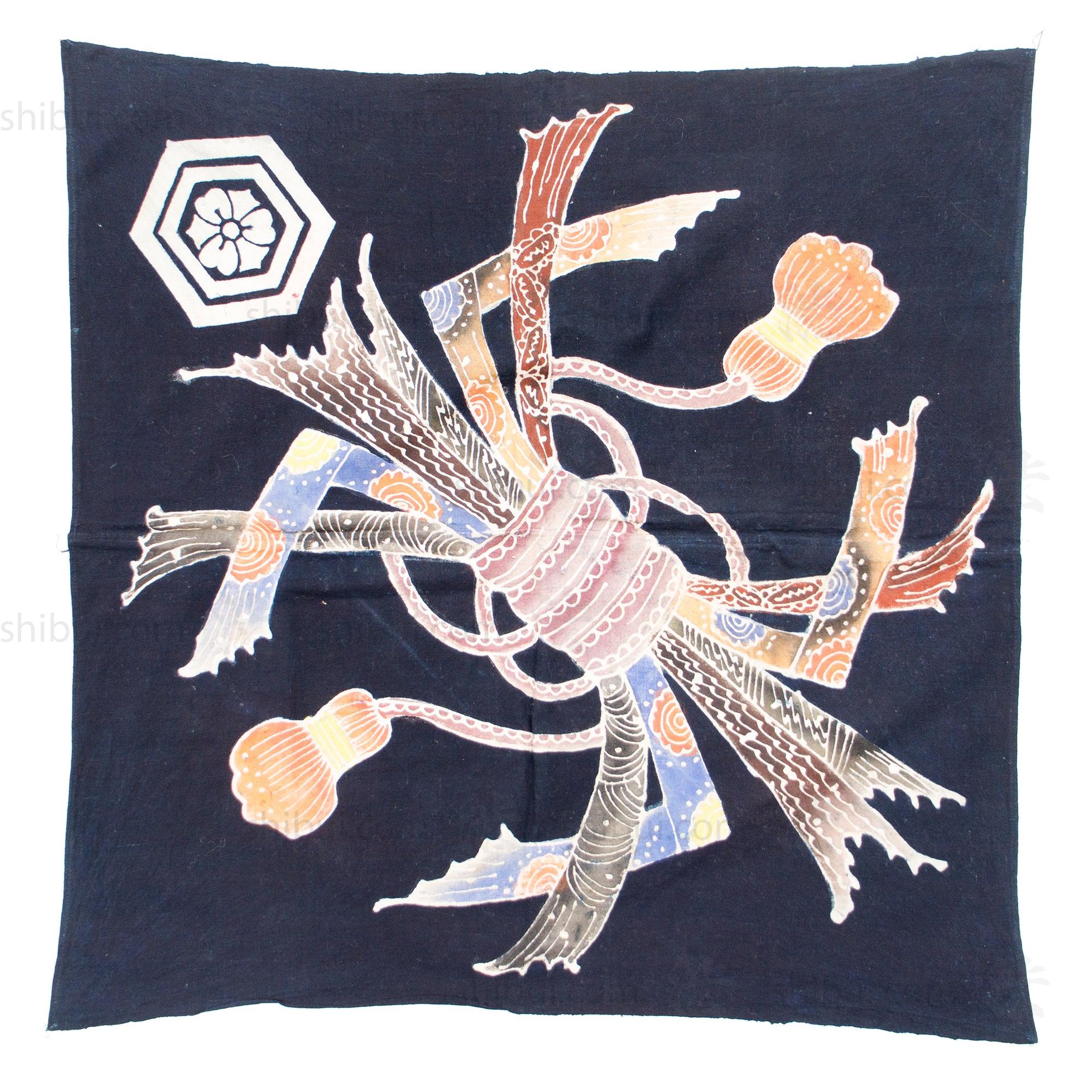 Noshi Pattern Tsutsugaki Furoshiki with Noshi Pattern – Shibui Japanese Antiques ...