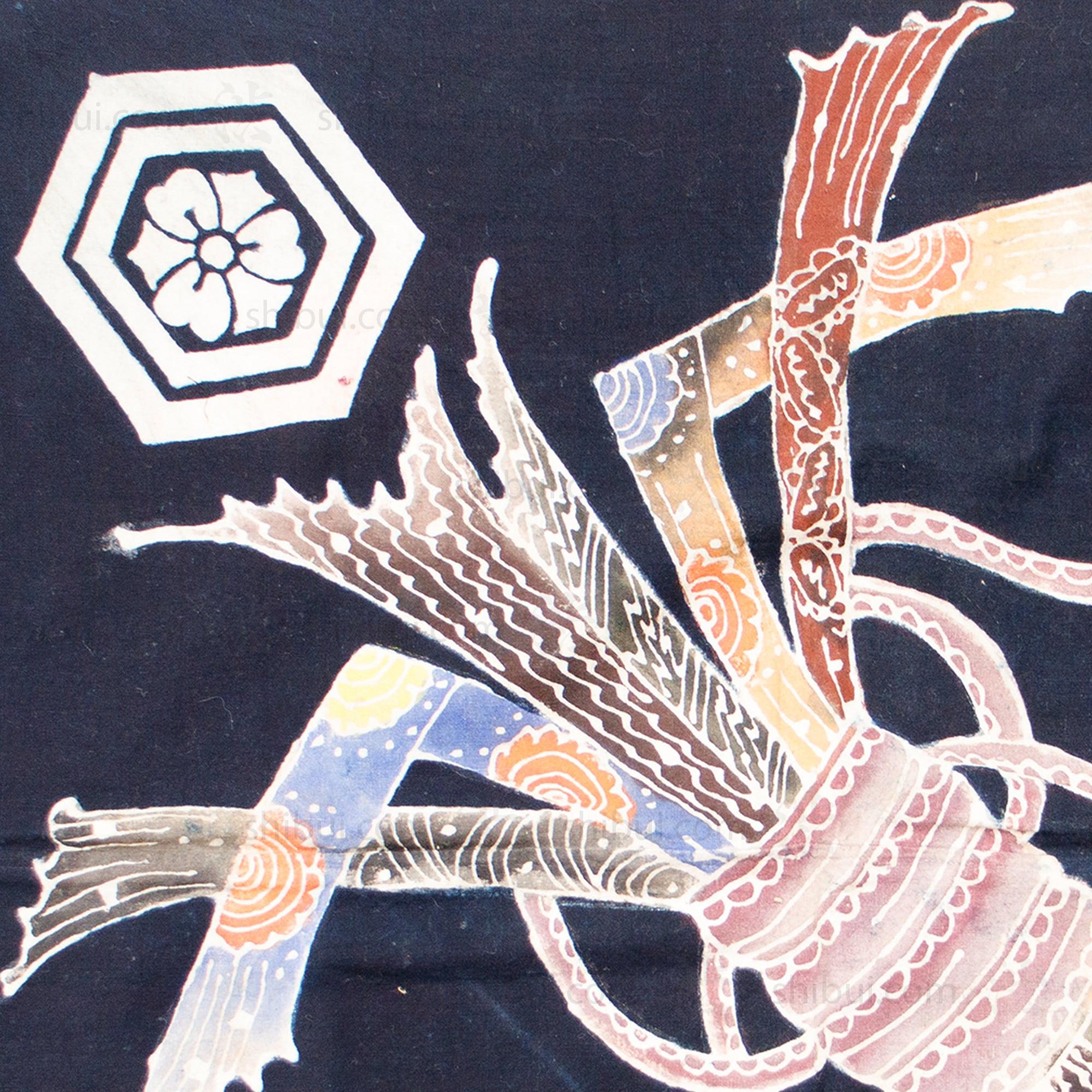 Noshi Pattern Tsutsugaki Furoshiki with Noshi Pattern – Shibui Japanese Antiques ...
