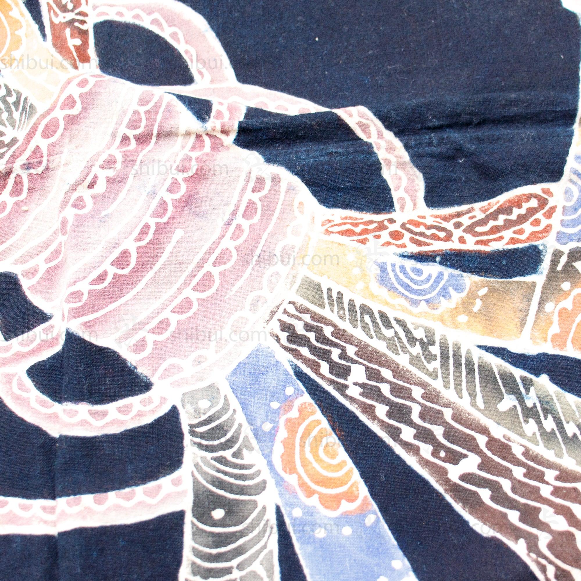 Noshi Pattern Tsutsugaki Furoshiki with Noshi Pattern – Shibui Japanese Antiques ...