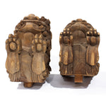 Pair of Hand Carved Shishi Lion Carvings