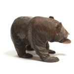 Kibori Kuma | Hand Carved Wood Bear | Japanese Hand Carved Bear with Salmon |