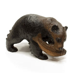 Kibori Kuma | Hand Carved Wood Bear | Japanese Hand Carved Bear with Salmon