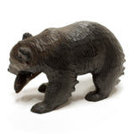 Kibori Kuma | Hand Carved Wood Bear | Japanese Hand Carved Bear with Salmon