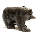 Kibori Kuma | Hand Carved Wood Bear | Japanese Hand Carved Bear with Salmon