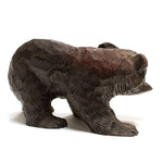 Kibori Kuma | Hand Carved Wood Bear | Japanese Hand Carved Bear with Salmon